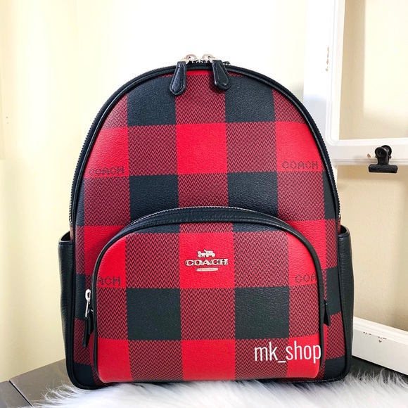 COACH Buffalo Plaid Court Backpack